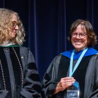 Provost Drake and Theresa Bacon-Baguely